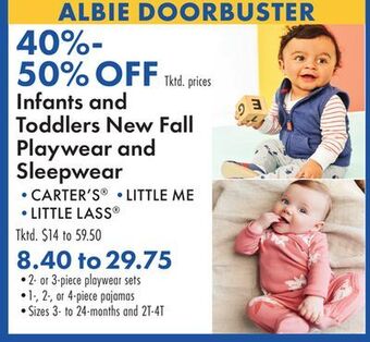 Boscov's Infants and toddlers new fall playwear and sleepwear offer