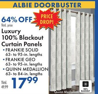 Boscov's Luxury 100% blackout curtain panels offer