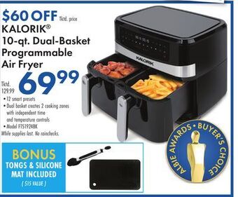 Boscov's Kalorik 10-qt. dual-basket programmable air fryer offer
