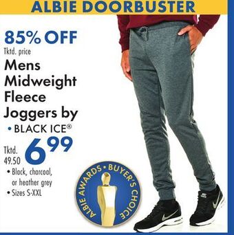 Boscov's Mens midweight fleece joggers by •black ice offer