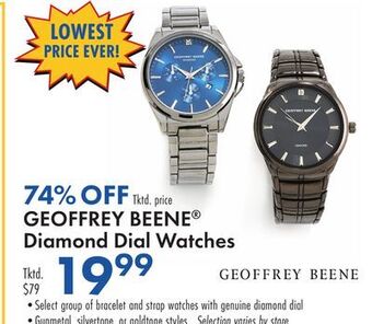 Boscov's Geoffrey beene diamond dial watches offer