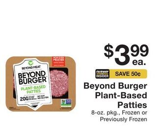 Fairway Store Market Beyond burger plant-based patties offer