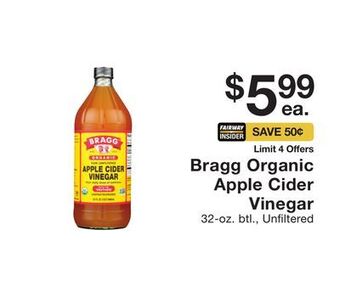 Fairway Store Market Bragg organic apple cider vinegar offer