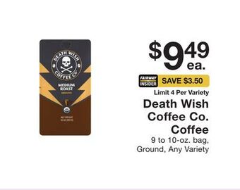 Fairway Store Market Death wish coffee co. coffee offer