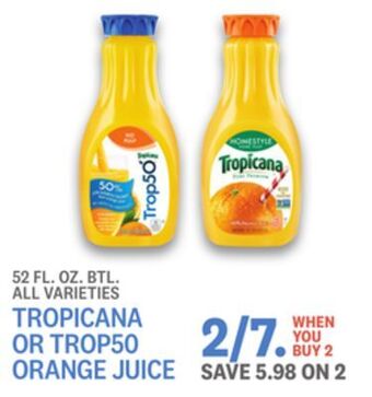 Kings Food Markets Tropicana or trop50 orange juice offer