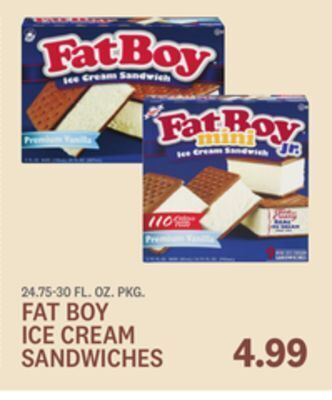 Kings Food Markets Fat boy ice cream sandwiches offer