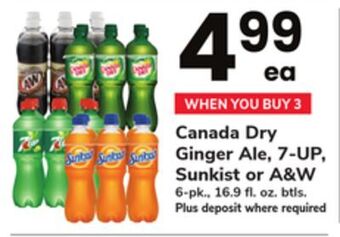 ACME Canada dry ginger ale, 7-up, sunkist or a&w offer