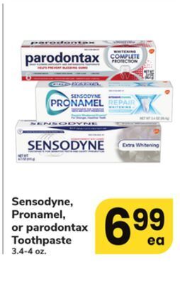 ACME Sensodyne, pronamel, or parodontax toothpaste offer