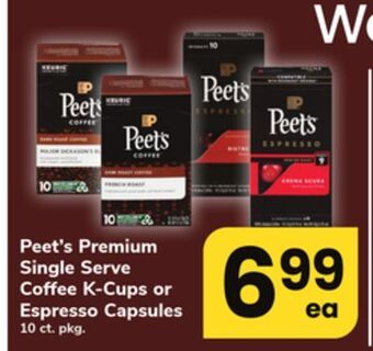 ACME Peet's premium single serve coffee k-cups or espresso capsules offer