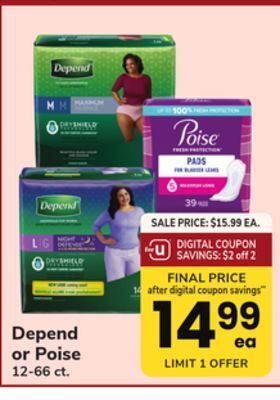 ACME Depend or poise offer