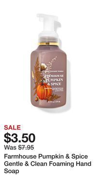 Bath & Body Works Farmhouse pumpkin & spice gentle & clean foaming hand soap offer