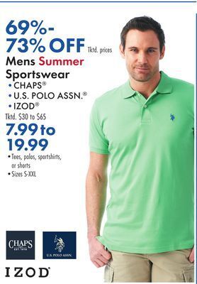 Boscov's Mens summer sportswear offer
