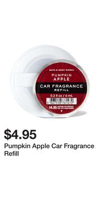 Bath & Body Works Pumpkin apple car fragrance refill offer