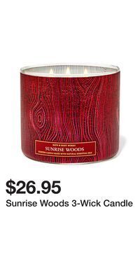 Bath & Body Works Sunrise woods 3-wick candle offer