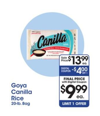 Price Rite Goya canilla rice offer