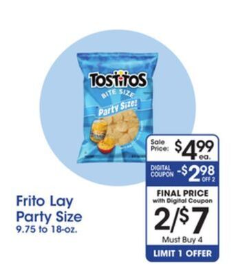 Price Rite Frito lay party size offer