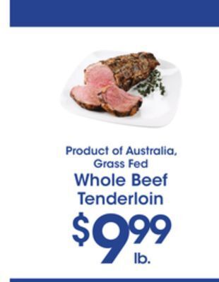 Price Rite Whole beef tenderloin offer