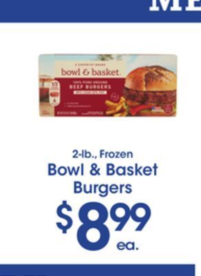 Price Rite Bowl & basket burgers offer