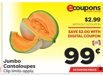Weis Markets Jumbo cantaloupes offer