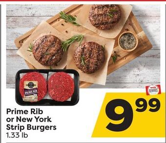 Weis Markets Prime rib or new york strip burgers offer