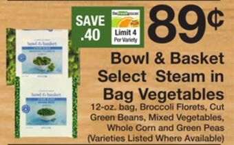 The Fresh Grocer Select steam in bag vegetables offer