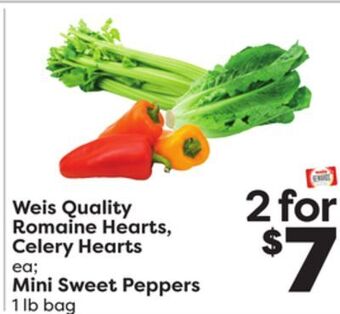 Weis Markets Weis quality romaine hearts, celery mini sweet peppers offer