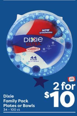 Weis Markets Dixie family pack plates or bowls offer