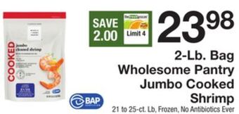 The Fresh Grocer 2-lb. bag wholesome pantry jumbo cooked shrimp offer