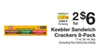 The Fresh Grocer Sandwich crackers 8-pack offer