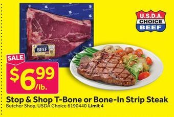 Stop&Shop T-bone or bone-in strip steak offer