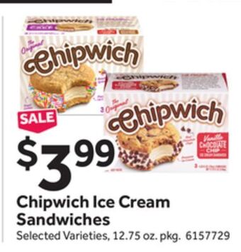 Stop&Shop Chipwich ice cream sandwiches offer