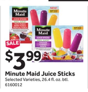 Stop&Shop Minute maid juice sticks offer