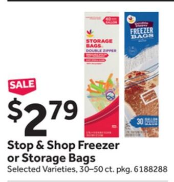 Stop&Shop Stop & shop freezer or storage bags offer