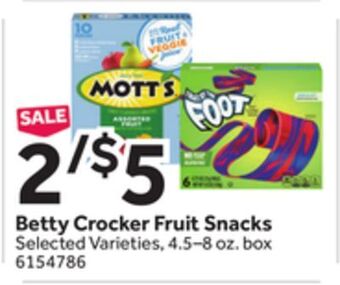 Stop&Shop Betty crocker fruit snacks offer