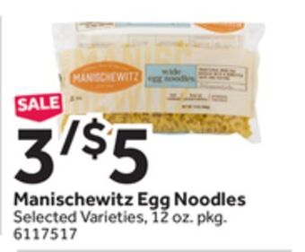 Stop&Shop Manischewitz egg noodles offer