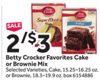 Stop&Shop Betty crocker favorites cake or brownie mix offer