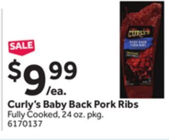 Stop&Shop Curly's baby back pork ribs offer