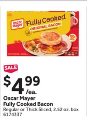 Stop&Shop Oscar mayer fully cooked bacon offer