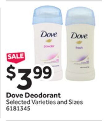 Stop&Shop Dove deodorant offer