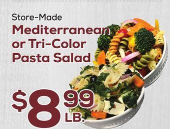 DeCicco & Sons Mediterranean or tri-color pasta salad offer