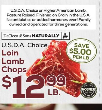 DeCicco & Sons Loin lamb chops offer