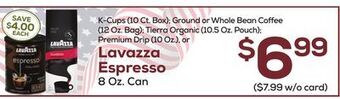 DeCicco & Sons Lavazza espresso 8 oz. can offer