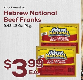 DeCicco & Sons Hebrew national beef franks offer