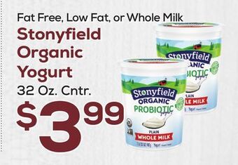 DeCicco & Sons Stonyfield organic yogurt offer