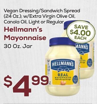 DeCicco & Sons Hellmann's mayonnaise, 30 oz jar offer