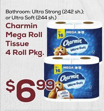 DeCicco & Sons Charmin mega roll tissue 4 roll pkg offer