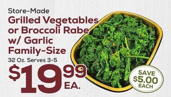DeCicco & Sons Grilled vegetables or broccoli rabe w/ garlic family-size offer