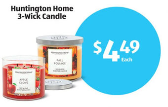 Aldi Huntington Home 3-Wick Candle offer