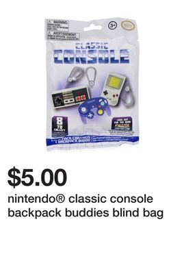 Five Below Nintendo classic console backpack buddies blind bag offer