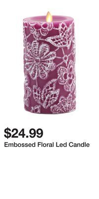 TJ Maxx Embossed floral led candle offer